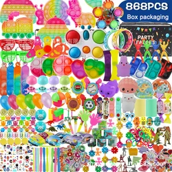 868Pcs Kids Party Favors Toys Fun Push Bubble Fidget Sensory Toy Assortment Giveaway Pinata Filler Bulk Toys Kids Birthday Gifts