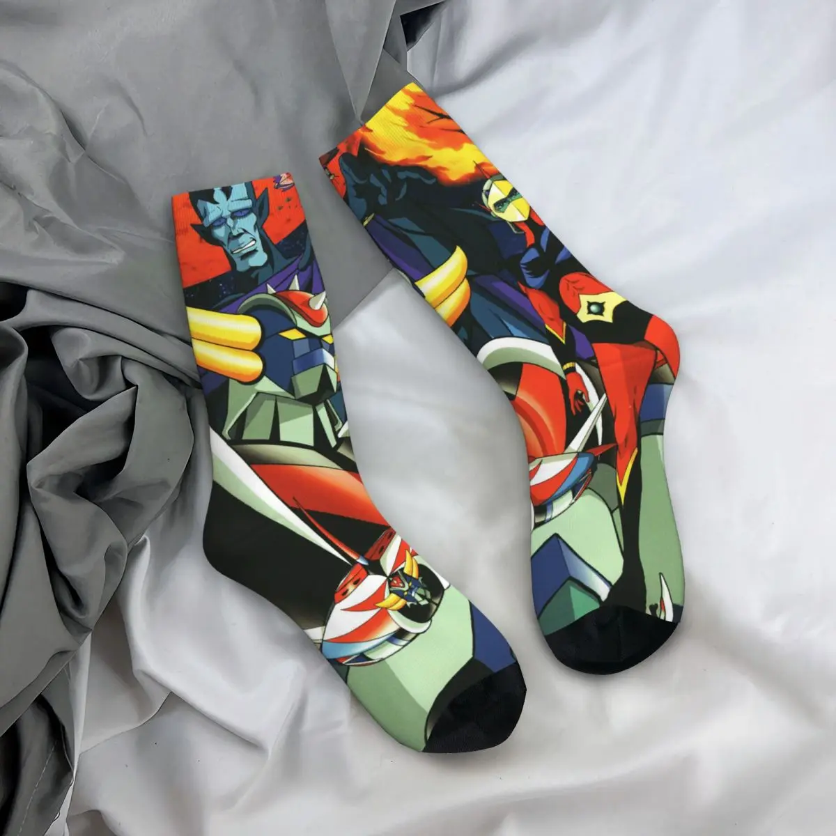 Autumn Winter Cool Unisex Goldorak Actarus Mazinger Z Socks UFO Robot Grendizer Anime Sweat Absorbing Football Socks