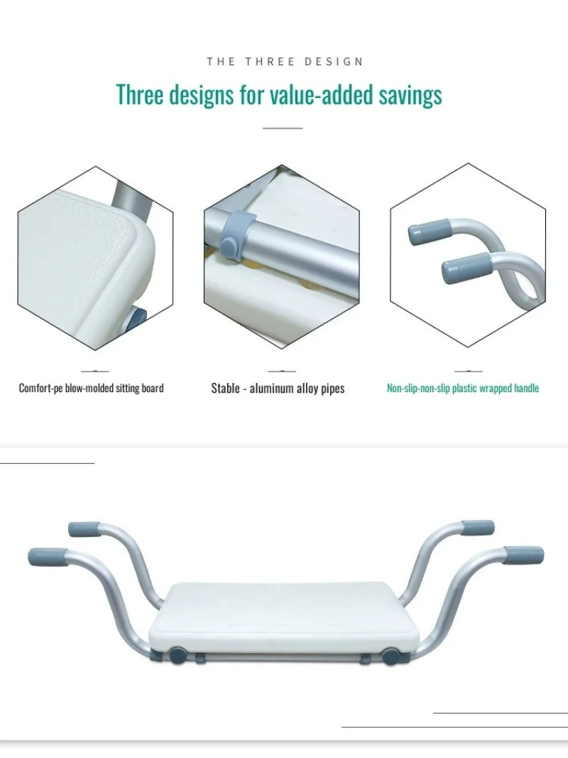 كرسي حوض استحمام مضاد للانزلاق بعرض قابل للتعديل مع مقعد حمام متعدد الوظائف يقدم دعمًا للاستحمام المريح