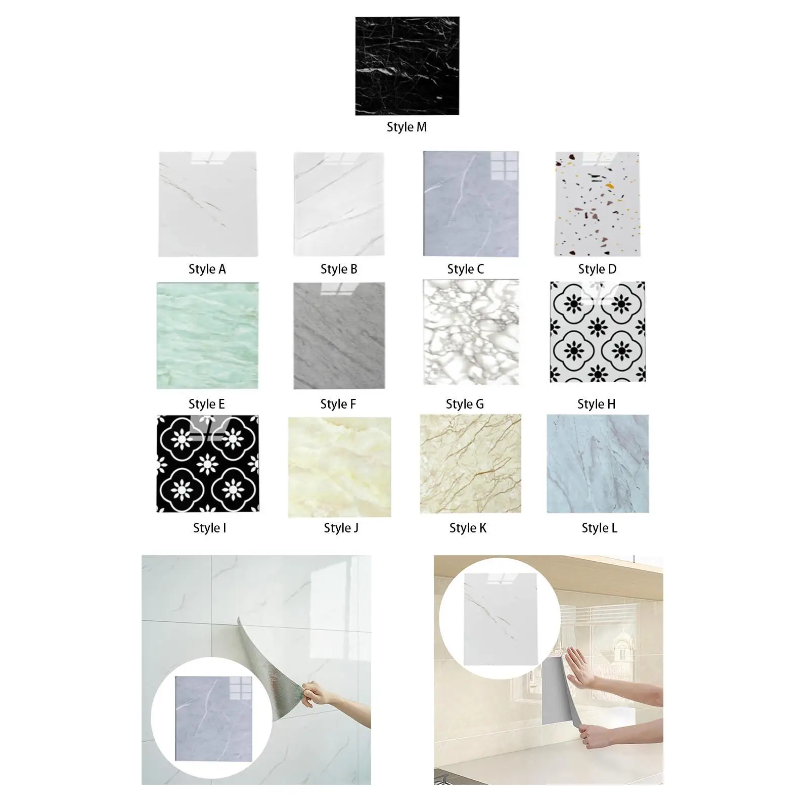 Backsplash Wall Tile Sticker Wall Sticker Self Sticky Square Decorative Wall image 4