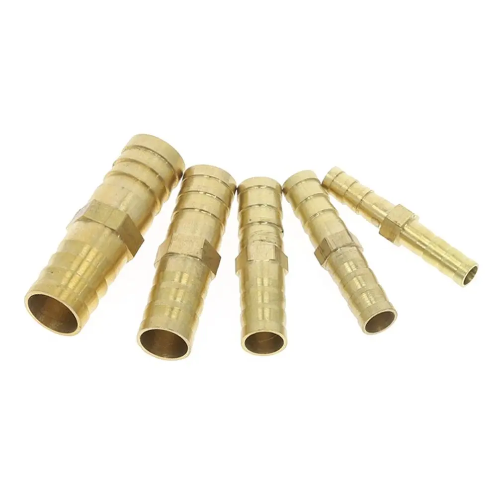 Junta de tubulação reta de latão, conector de acoplador, adaptador para tubo PE PU, 6mm, 8mm, 10mm, 12mm, 16mm