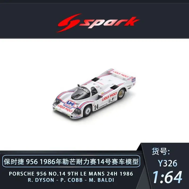 스파키 1:64 포르쉐 956 1986 르망 24시간 인듀어런스 레이스 합금 모델 자동차 수집용 디스플레이 항목
