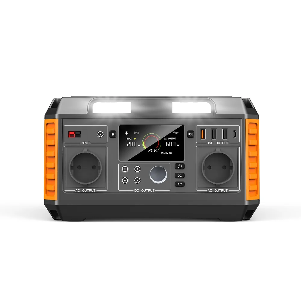 600W High Quality Portable Solar Generator Backup Power Station for Mobile Camping Home Use Ternary Lithium Battery