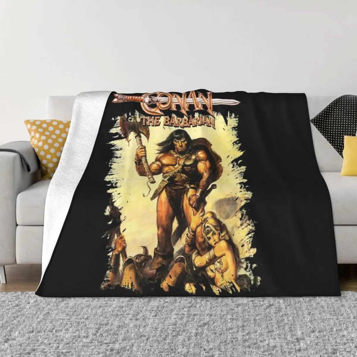 

Conan the Barbarian Essential Throw Blanket Vintage Designers Bed covers cosplay anime Blankets