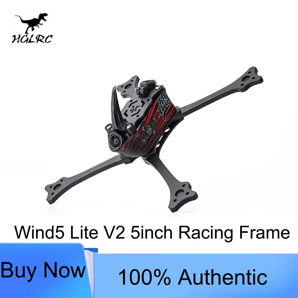 

HGLRC Wind5 Lite V2 5inch Racing Frame 195mm Wheelbase Toray-T700 Spray Paint for RC FPV Freestyle Drone Part