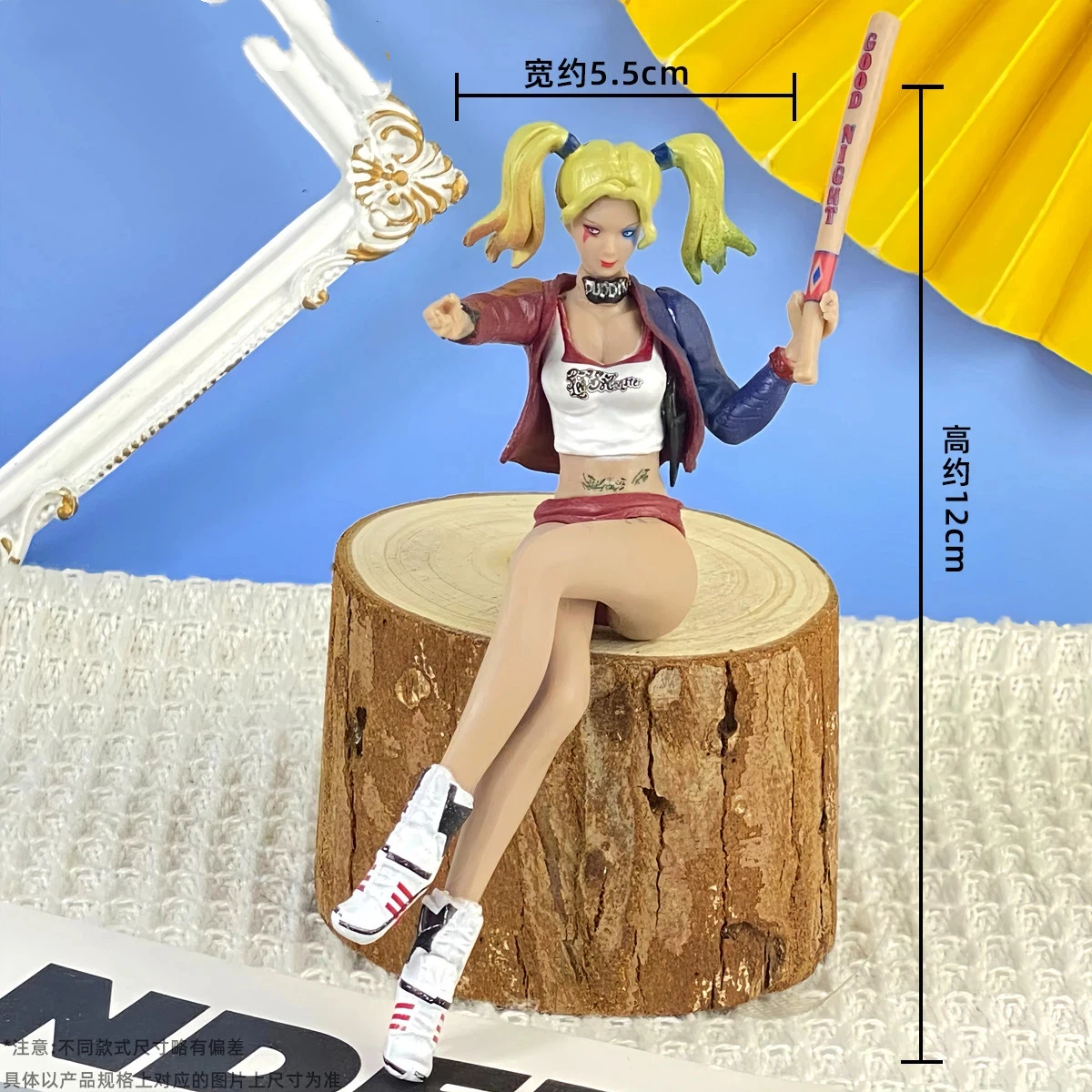 3pcs/set Anime The clown Harley Quinn sitting posture Action Figure PVC Model Toys doll Car Decoration Desk Decor Gifts view 6