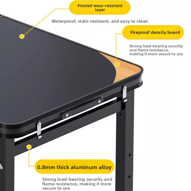 Folding Computer Desk Space Saving Portable Rectangular Small Folding Table for Home Outdoor Camping