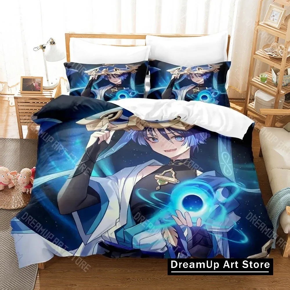 3D Print Genshin Impact Scaramouche Wanderer Bedding Set for Boys Girls Duvet Cover Twin Queen King Full Single Double Sizes