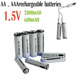 Akumulator AA AAA, 1,5 V, 2500 mAh, z kablem ładującym micro USB