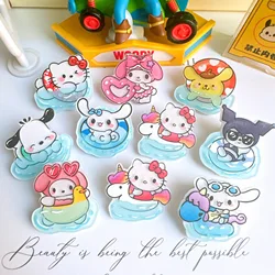 10Pcs New Acrylic Kawaii Cute Cartoon Anime Summer Fun Series Clip Book DIY Jewelry Children Gift Hairpin Accessories A105