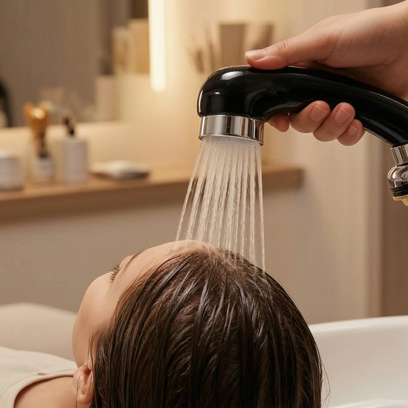 Salon Shower Head with Hose Stainless Steel Shampoo Bowl Faucet Sprayer Shampoo Bed Spray Nozzle Flexible Hand Shower