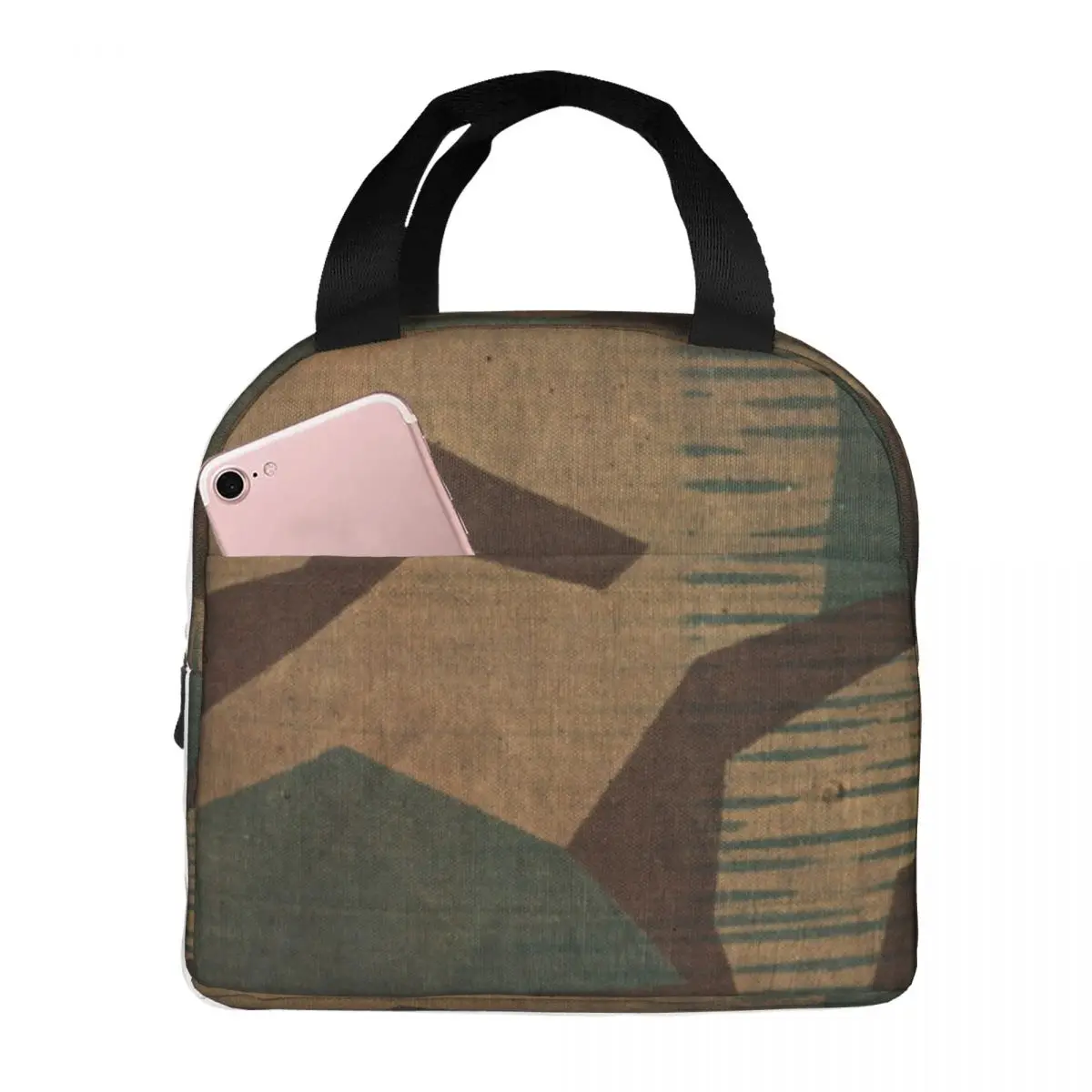 Splintertarn German WW2 Camouflage Insulated Lunch Bags  Military Camo Meal Container Thermal Bag Tote Lunch Box College Picnic