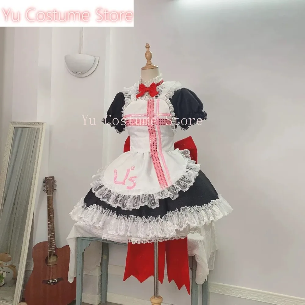 Disfraz Yu Lovelive Kosaka Honoka, traje de sirvienta, disfraz de Cosplay, uniforme de fiesta de Anime, ropa de juego de rol para Halloween