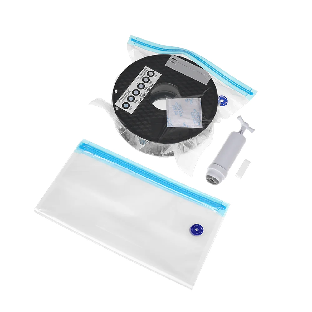 Filament Vacuum Storage Bags Keep Material Dry PLA ABS TPU PETG 1Kg 3D Printer Part Avoid Moisture Consumable Safekeeping 2 Clip