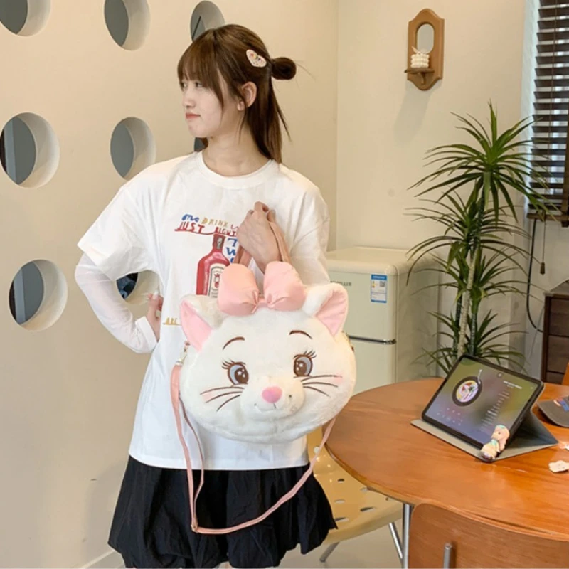 2025 ديزني جديد لطيف ماري كات أفخم سعة كبيرة حقيبة كروسبودي فتاة حلوة القلب متعددة الأغراض الكرتون على ظهره #5