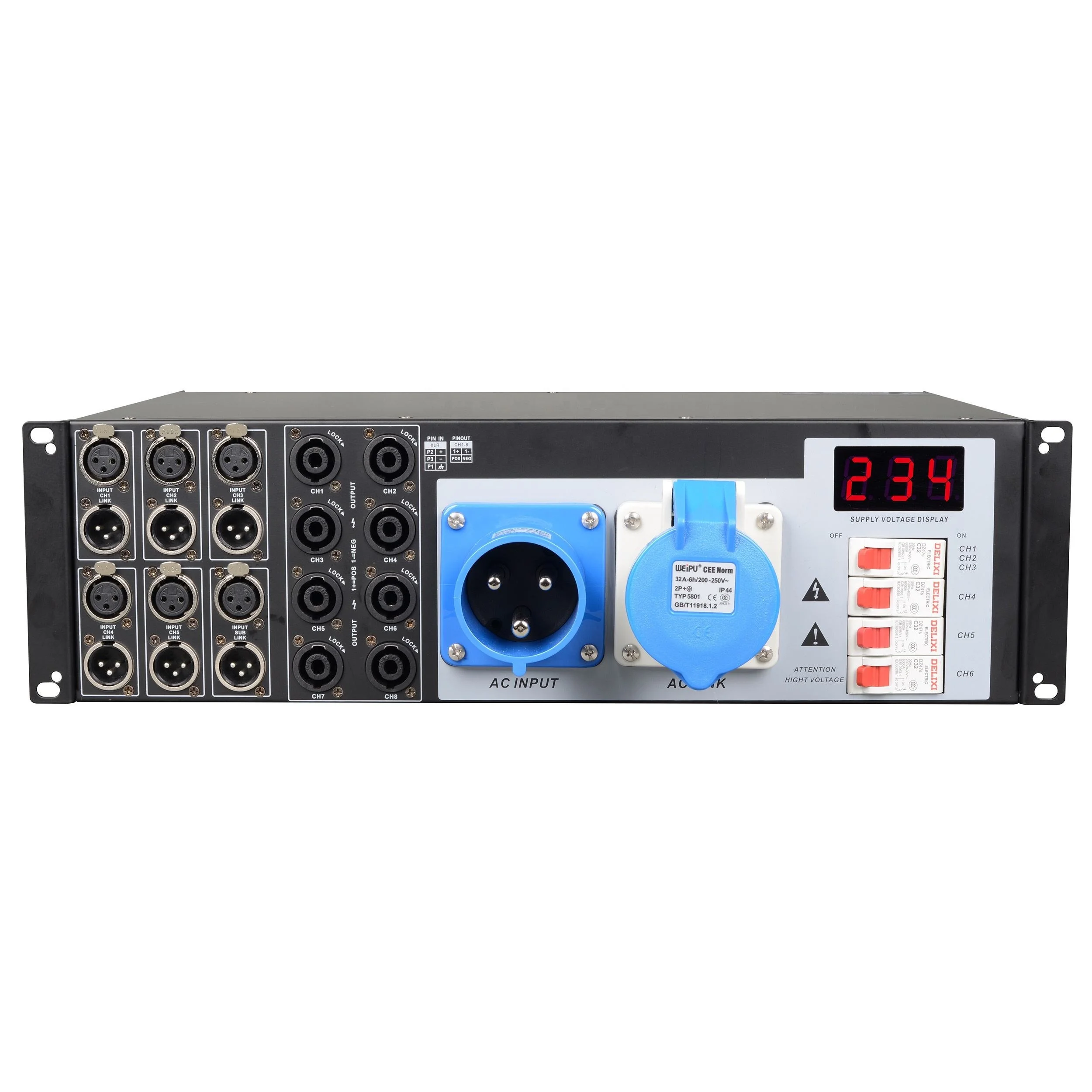 LAS5+1 Professional Stage Performance 3 Phase or 5 Phase Line Array Subwoofer Power Distributor Rack Audio Speaker Power Supply