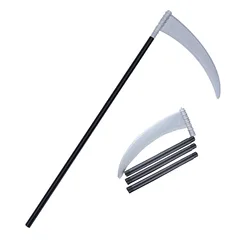 Halloween Sickle Prop Scythe Grim Scythe Staff Plastic Grim Sickle Halloween Death Costume Dress Up Toys Zombie Halloween Sickle