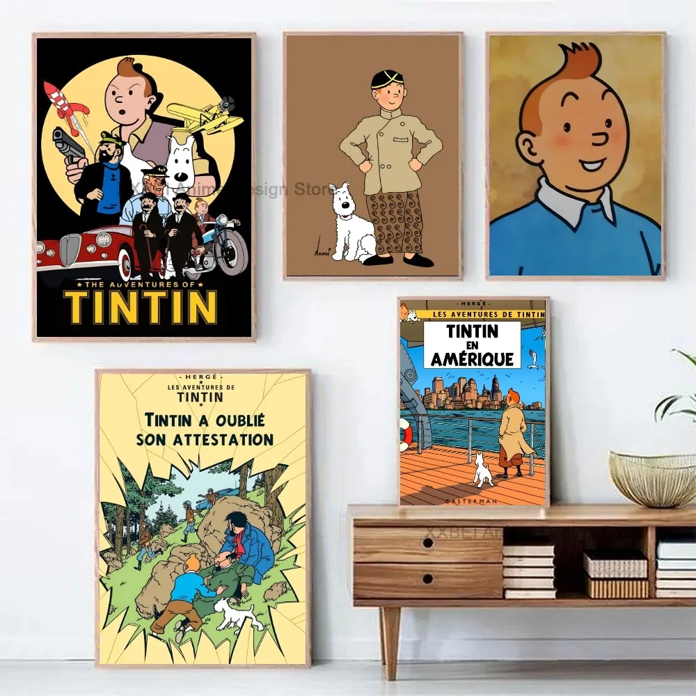 Tintins Adventure Poster Paper Print Home Living Room Bedroom Entrance Bar Restaurant Cafe Art Painting Decoration