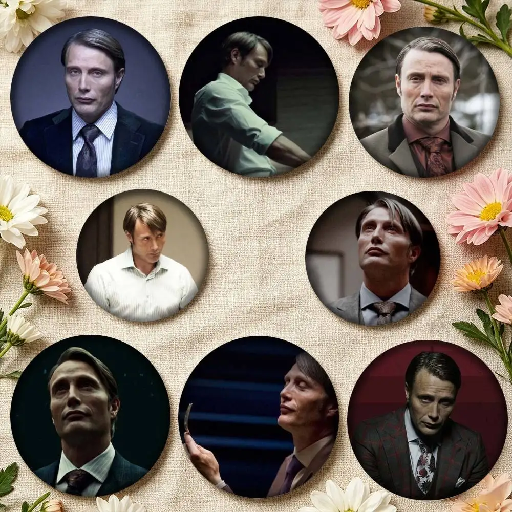 

H-Hannibal Lecter 25mm 32mm 44mm 58mm 75mm Brooches Badges Pins for Accessories Gift
