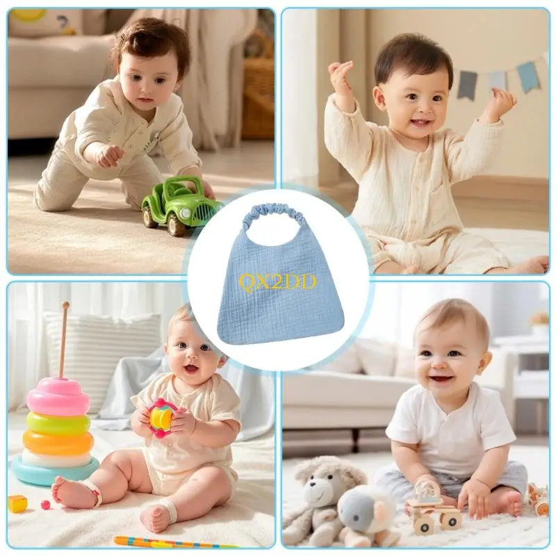 

QX2D детский нагрудник, дышащий хлопковый шарф-бандана, нагрудник для младенцев, слюнявчик, ткань для отрыжки для новорожденных