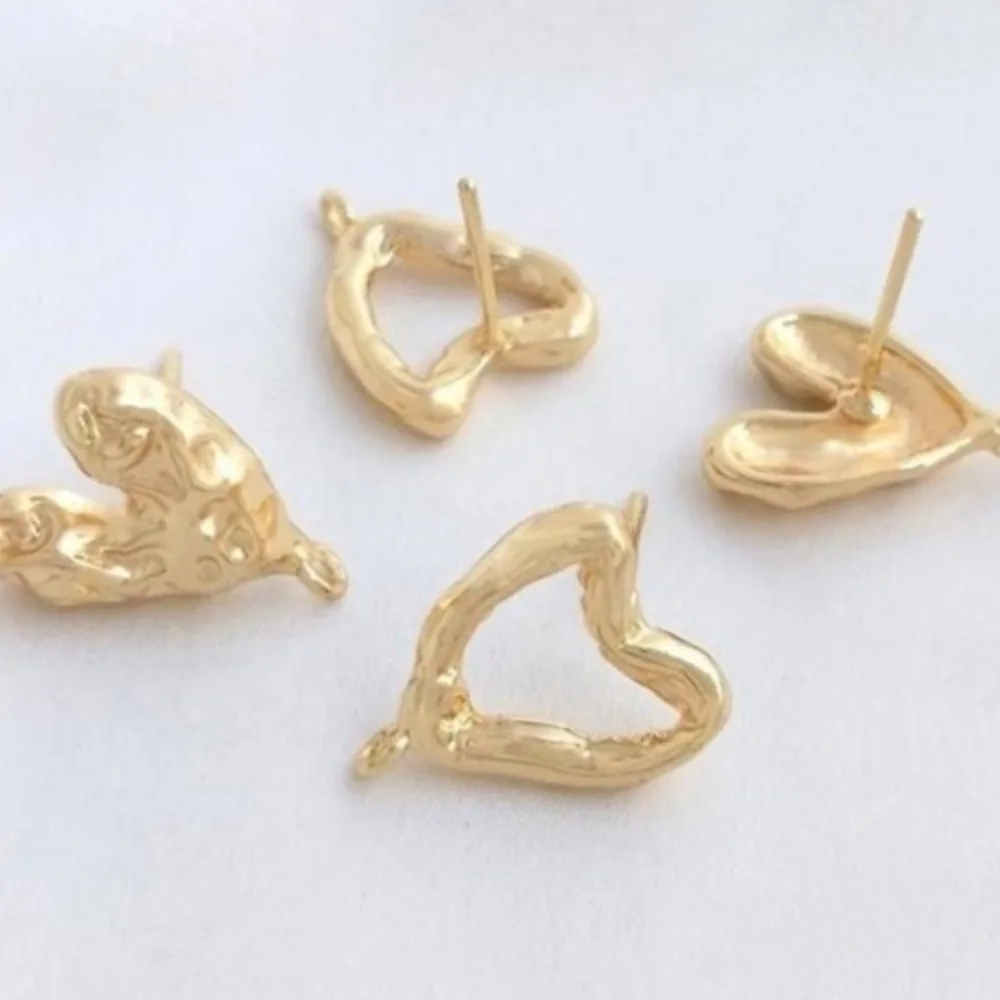 

Медные 14-каратные золотые серьги неправильной формы в форме персикового сердца, серьги на подтяжках, модные серьги ручной работы, ювелирные изделия для ушей, аксессуары из материала