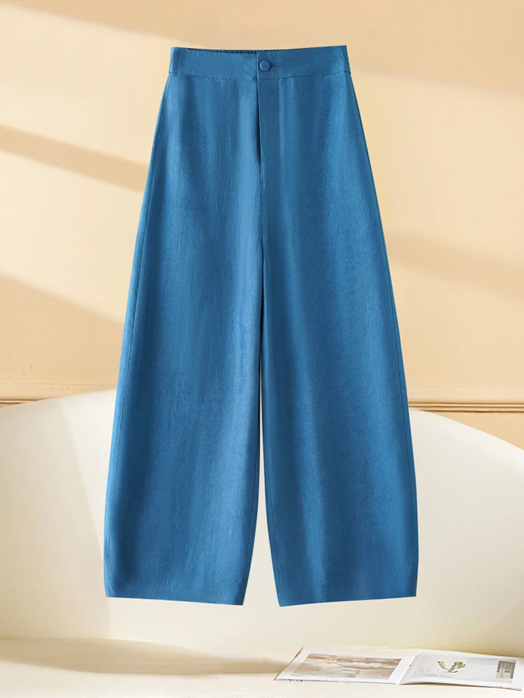 패셔너블 캐주얼 팬츠 여성용 여름 2025 신상 슬림핏 루즈핏 와이드 레그 팬츠 피부 커버