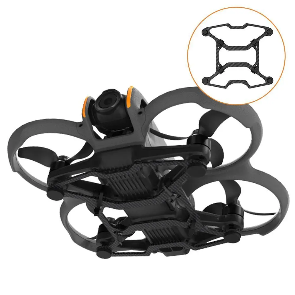 Accesorios para drones DJI Avata 2, armadura de chasis, fibra de carbono, Protector anticolisión, parachoques, chasis, protección contra impactos