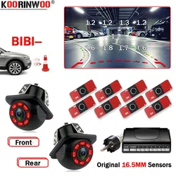 Koorinwoo HD Intelligent RCA Video System Parktonics 8 Parking Sensor For Cars Dynamic Trajectory Rear camera Front Car Detector