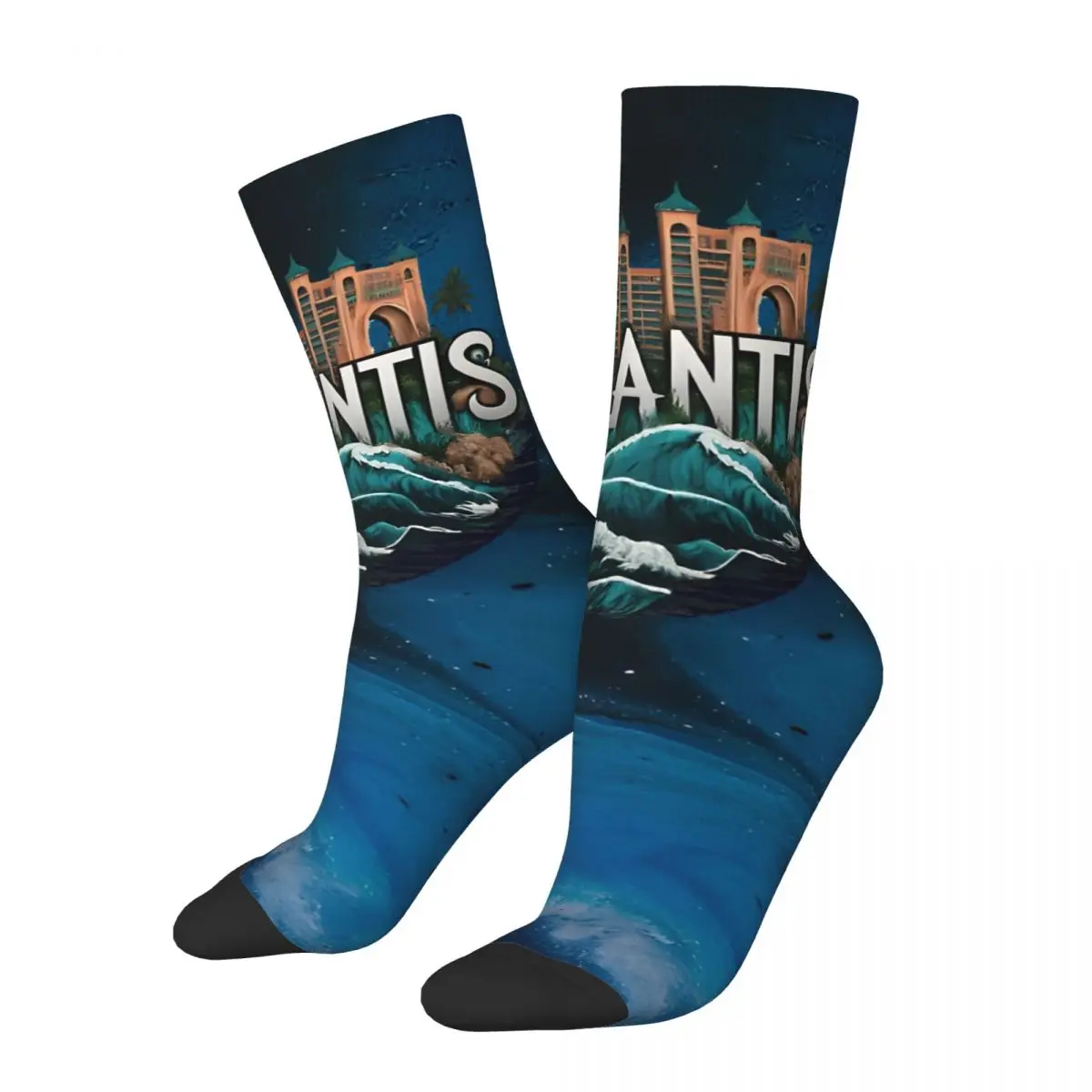 Retro Rising Majestically Men's compression Socks Unisex A-Atlantiss Harajuku Seamless Printed Novelty Crew Sock