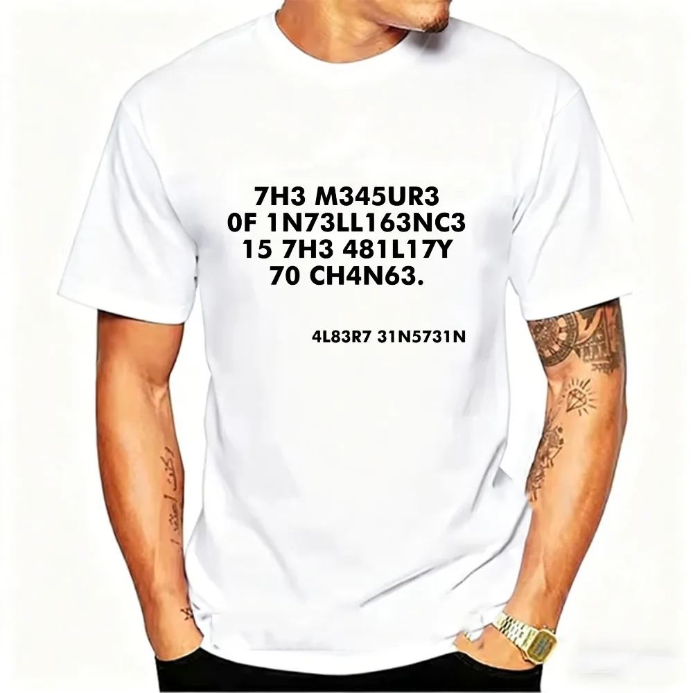 The Measure of Intelligence Is The Ability To Change Einstein Leet Code Text Graphic Modal Tshirt Soft Lightweight Nerd Geek Top