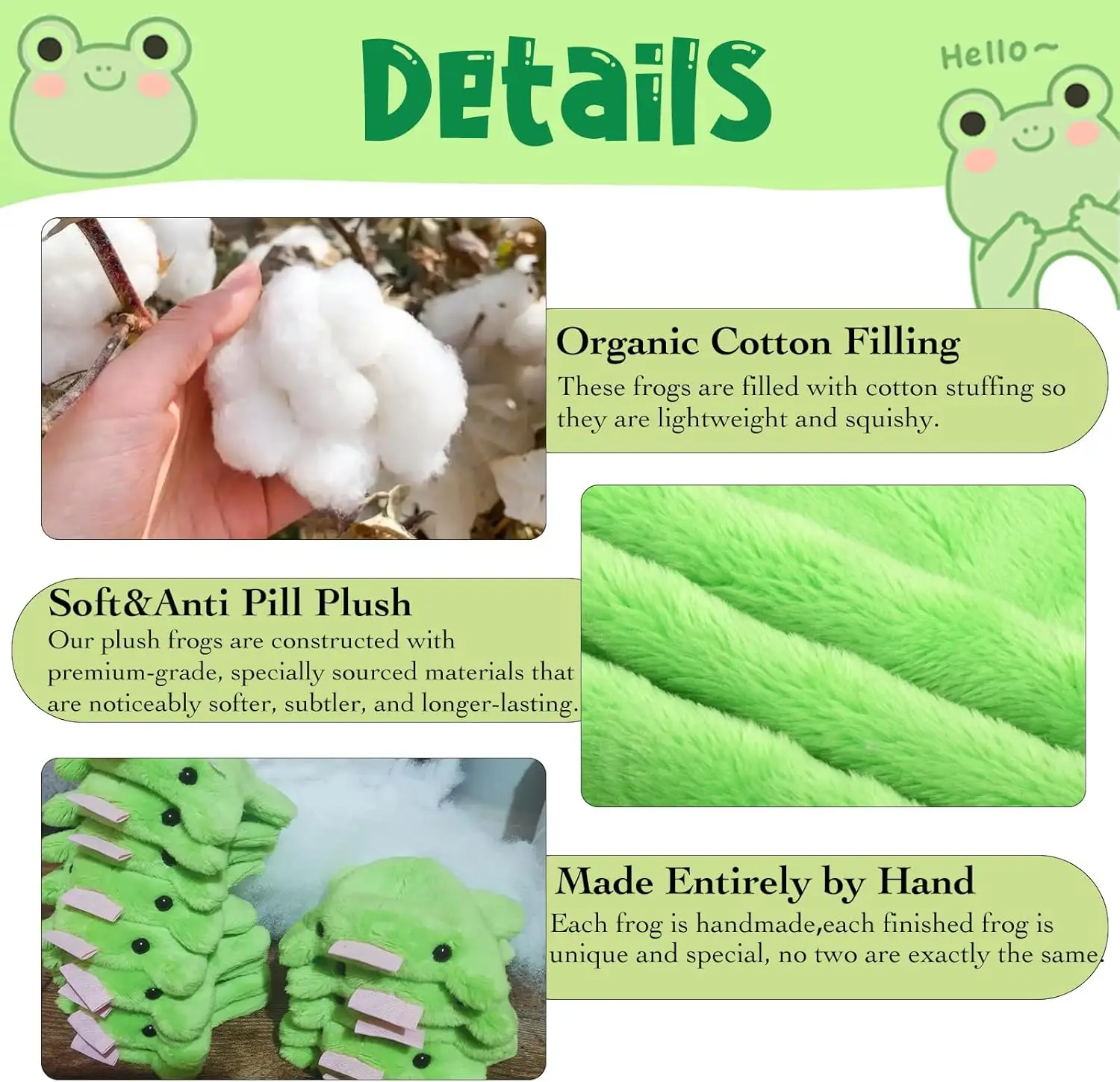 かわいいカエルのキーホルダー、かわいいぬいぐるみチャーム、面白い緑色のカエルの飾り、車の鍵や財布のギフトに。