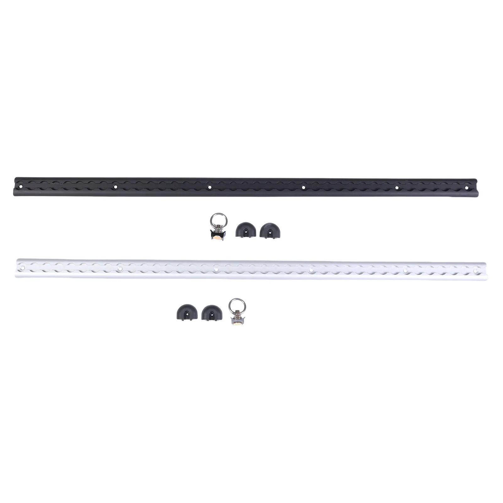 

2 Pack L Track Tie Down System with 4 Round Ring Fittings End Caps 1M for Motorcycles ATVs Dirt Bikes Utility Tractors Trucks