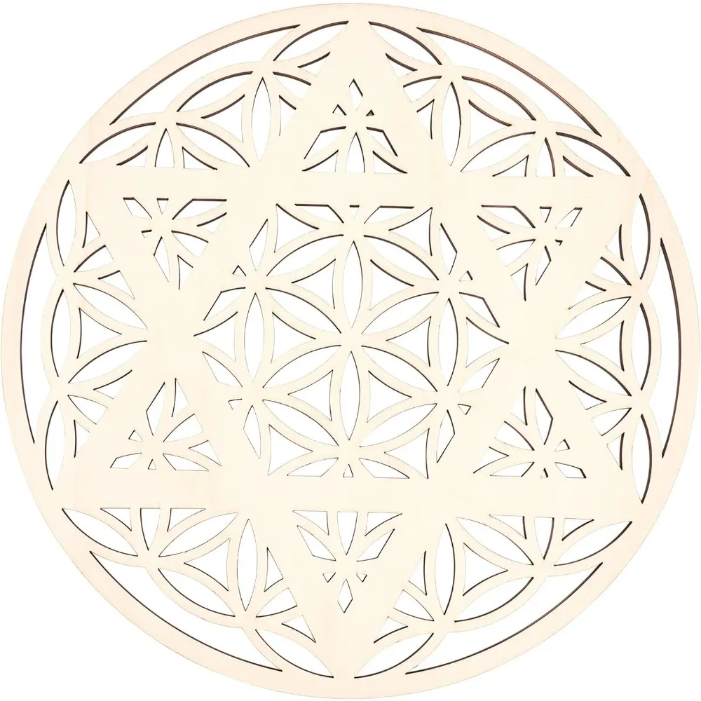 

12Inch Wooden Flower of Life Sacred Geometry Wall Art Wood Wall Decor Decor Wall Sculpture for Home