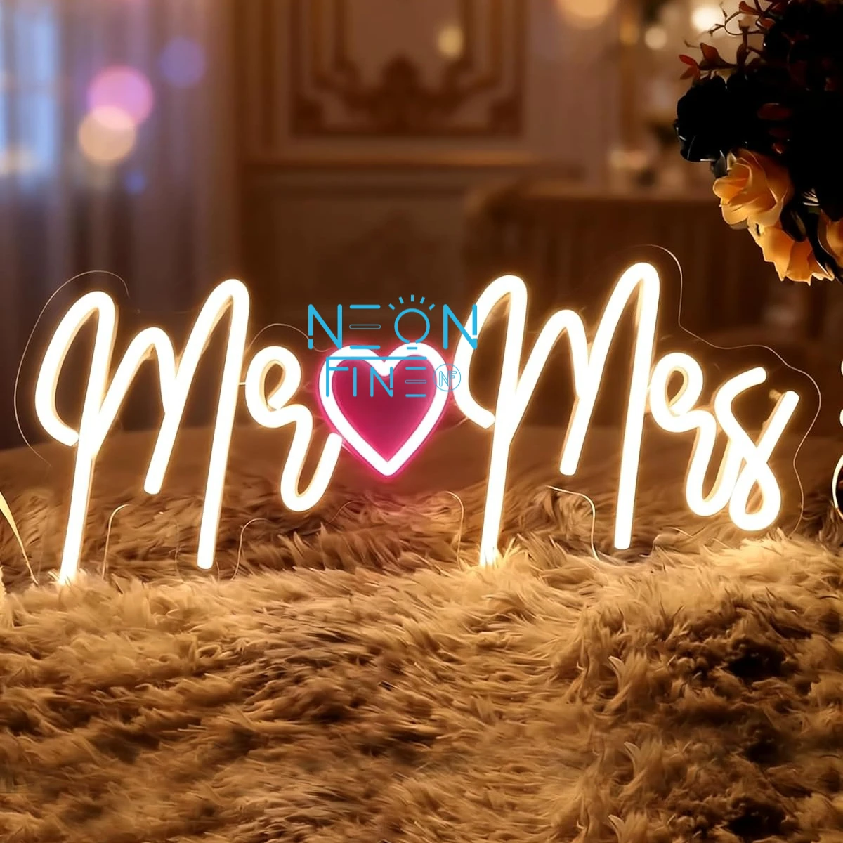 

Mr and Mrs Neon Sign LED Love Romantic Neon Light for Couples Wedding Bedroom Anniversary Wall Decor Gift for Newlyweds Couple