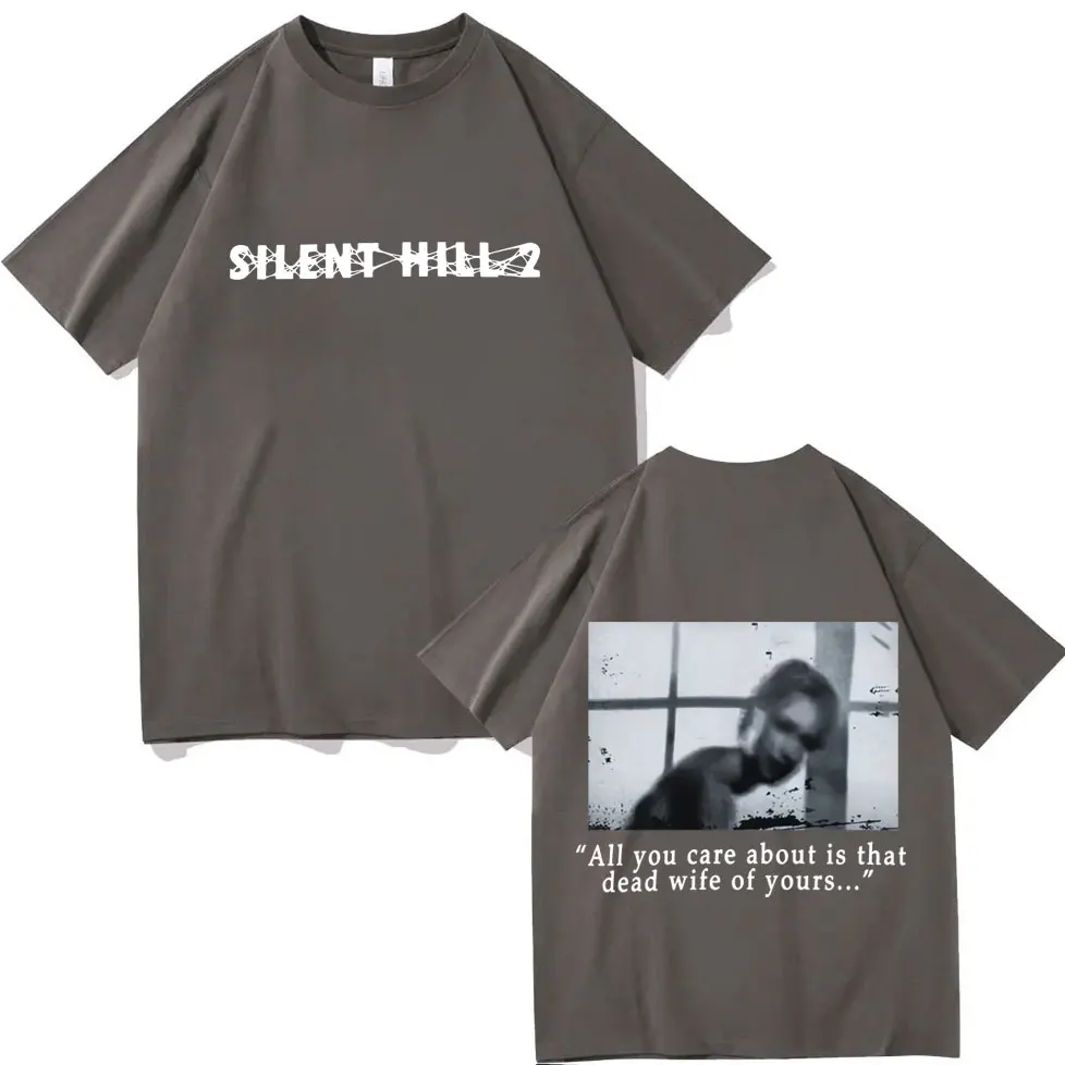 Silent Hill 2 Double Sided Print T-shirt Men Women Clothing Fashion Vintage T-shirts High Quality Cotton Short Sleeve T Shirts - Image 5