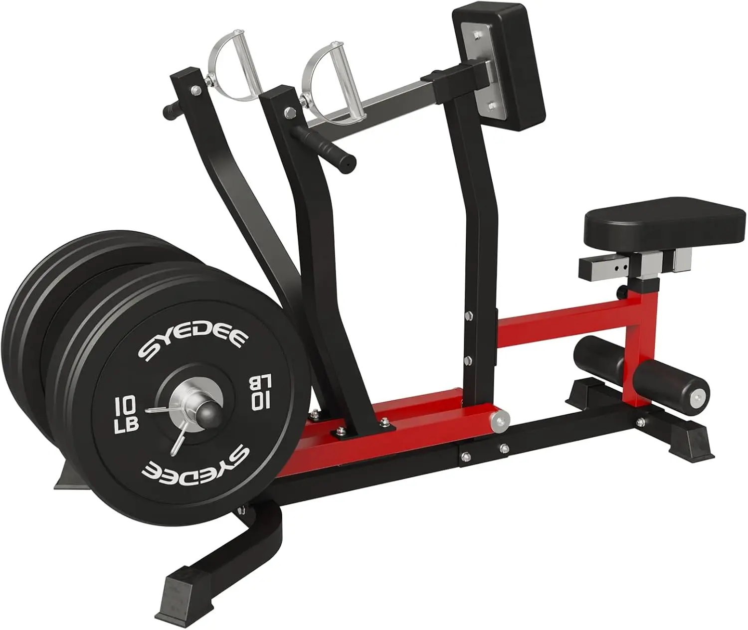 Row Machine, Back Machine Gym Equipment Plate Loaded, Adjustable LAT Machine with Independent Arms & Multi Grip Positions