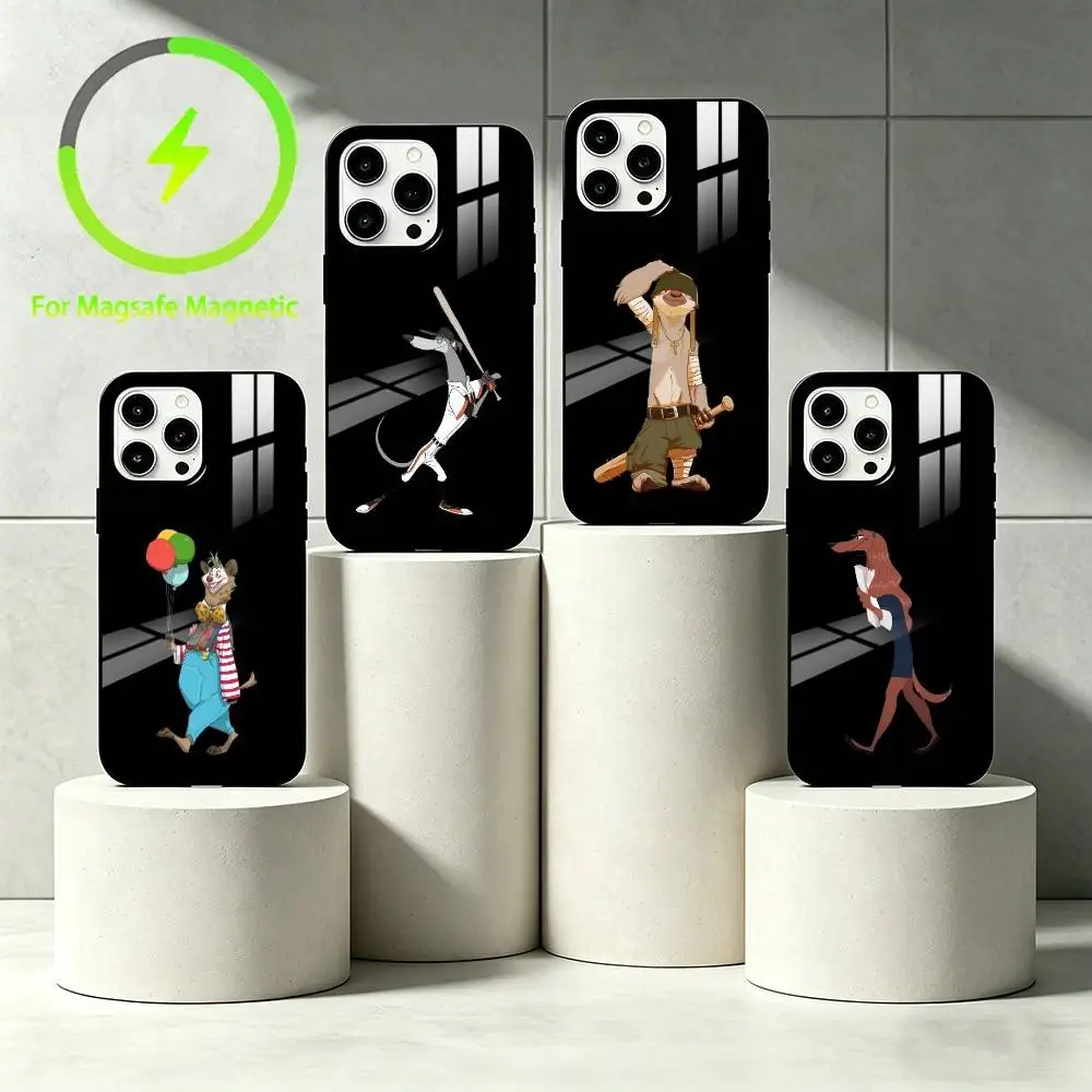 C-Cartoon orc Phone Case For iPhone 17 16 15 14 13 12 Pro Max Plus for Mirror Wireless Magnetic Cover