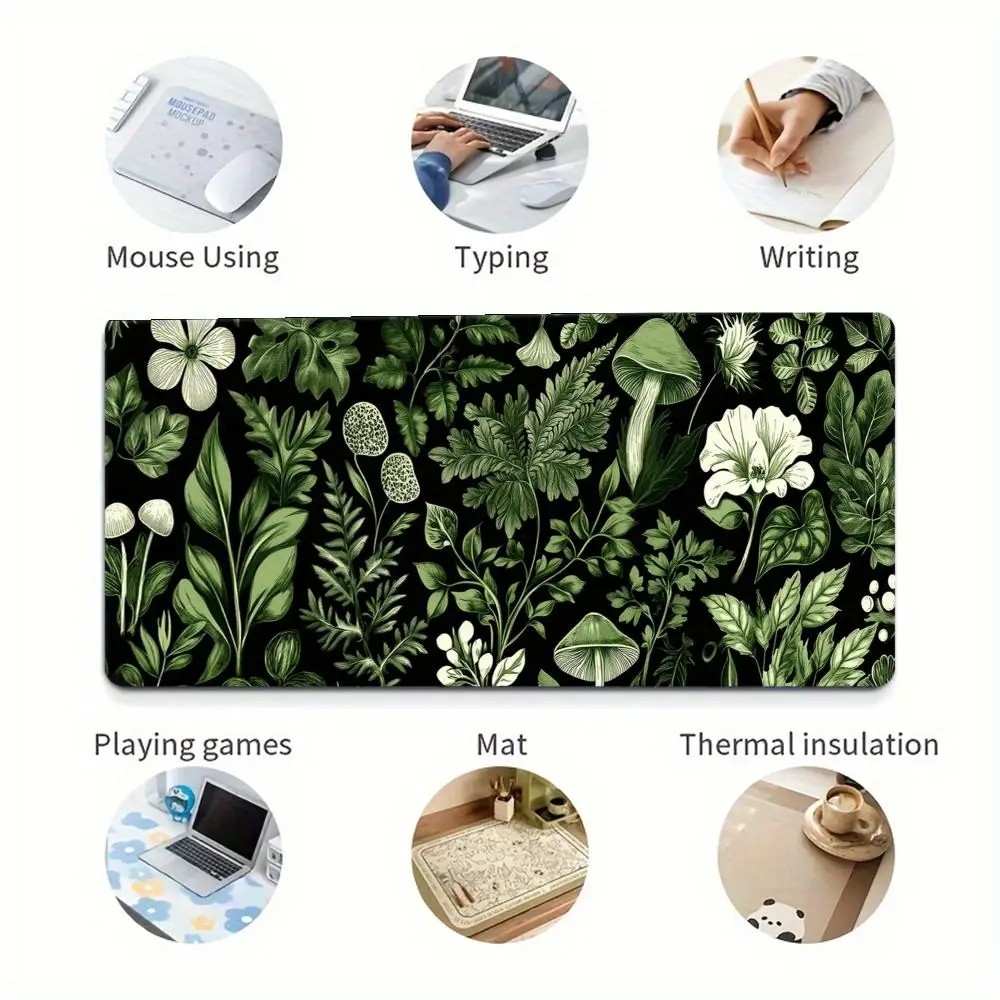 Alas Mouse Daun Hijau Aksesori Kantor Gamer Kabinet Pc Alas Meja Permainan Meja Komputer Alas Gaming Keyboard