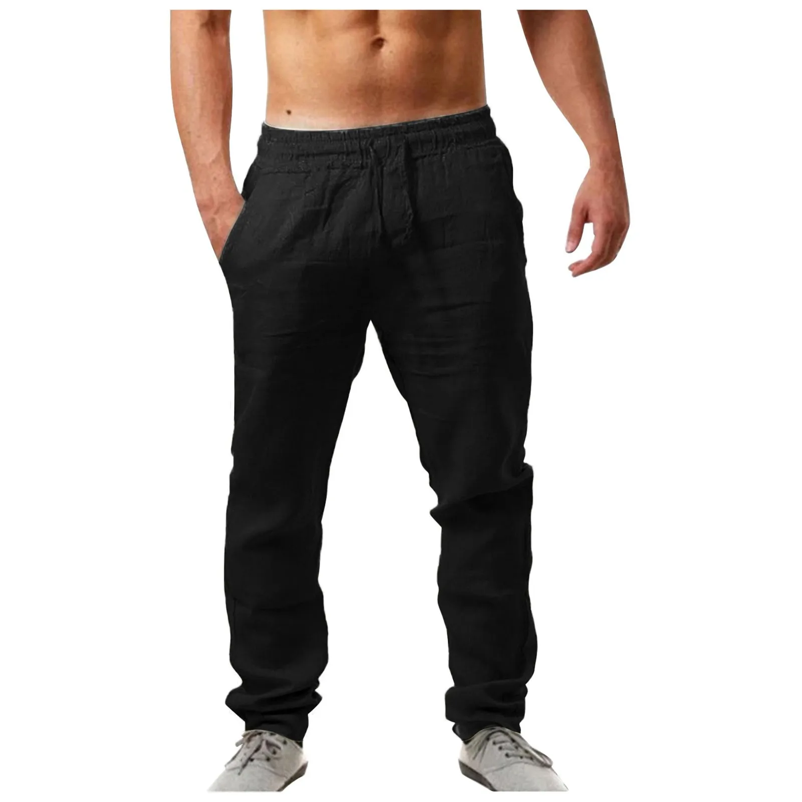 

Summer Loose Men Sport Gym Pants Solid Color Pants Breathable Casual Training Trousers Joggers Hip Pop Sweatpants