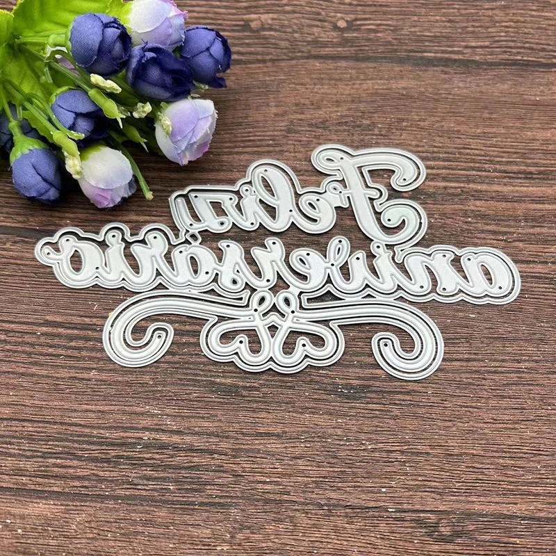 New Portuguese words lace Metal Cutting Dies Stencils For DIY Scrapbooking Decorative Embossing Handcraft Template