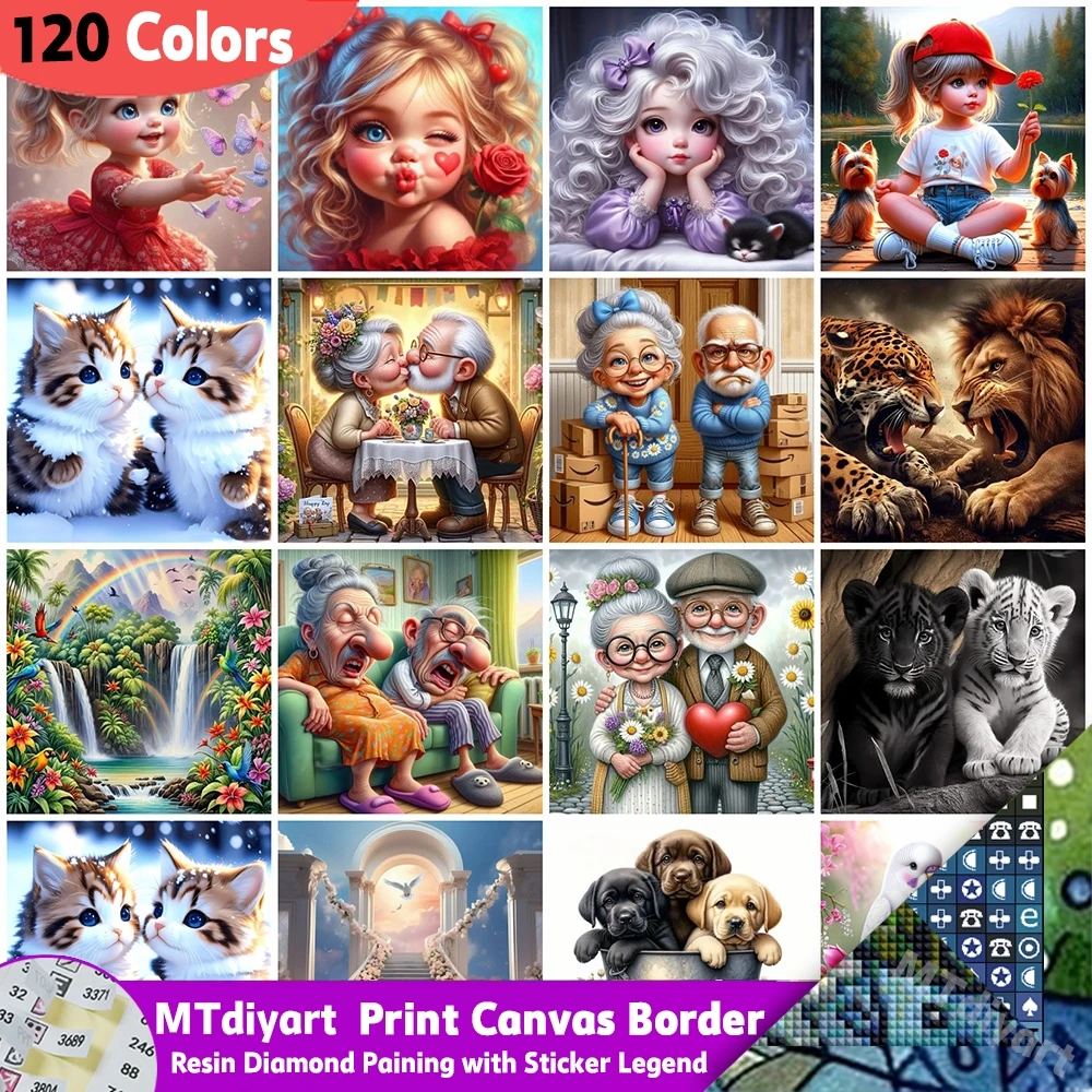 

Diamond Painting 120 Colors With Sticker Legend Portrait Handpainted Grandma Girl Modern Home Decoration Kit Unique Holiday Gift