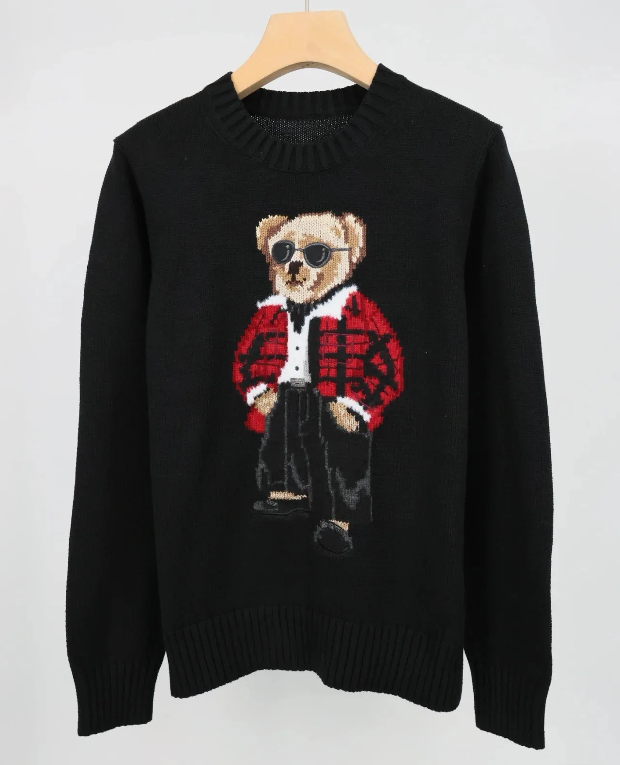 

RL New Cute Bear Pullover Women's Sweater Crew Neck Knitwear Sweet Academy Cardigan High Quality Embroidered Spring Women's tops