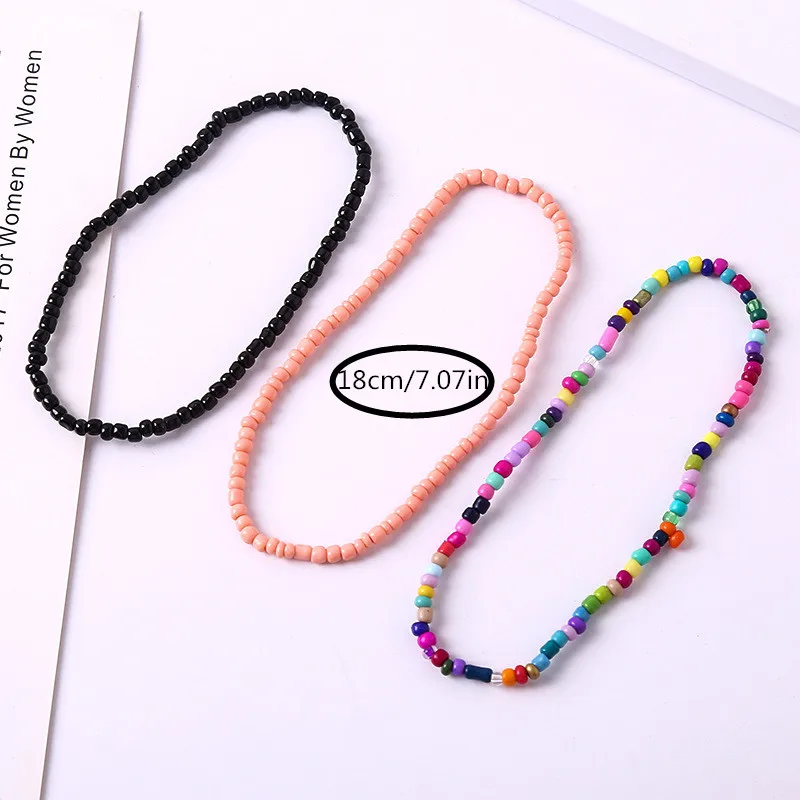 Fashion 12Pcs Boho Colourful Rice Bead Anklet Set For Women Sandy Beach Chain On Leg Ankle Bracelet Lady Bohemia Jewelry Gifts