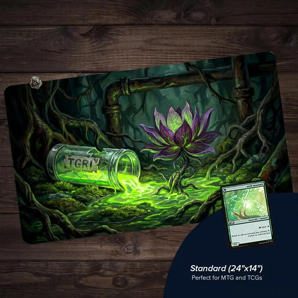 Mysterious Lotus MTG Playmat Magic Card Mat Stitched Edge Non-Slip Durable Tabletop Playmat Board Game Mat for TCG