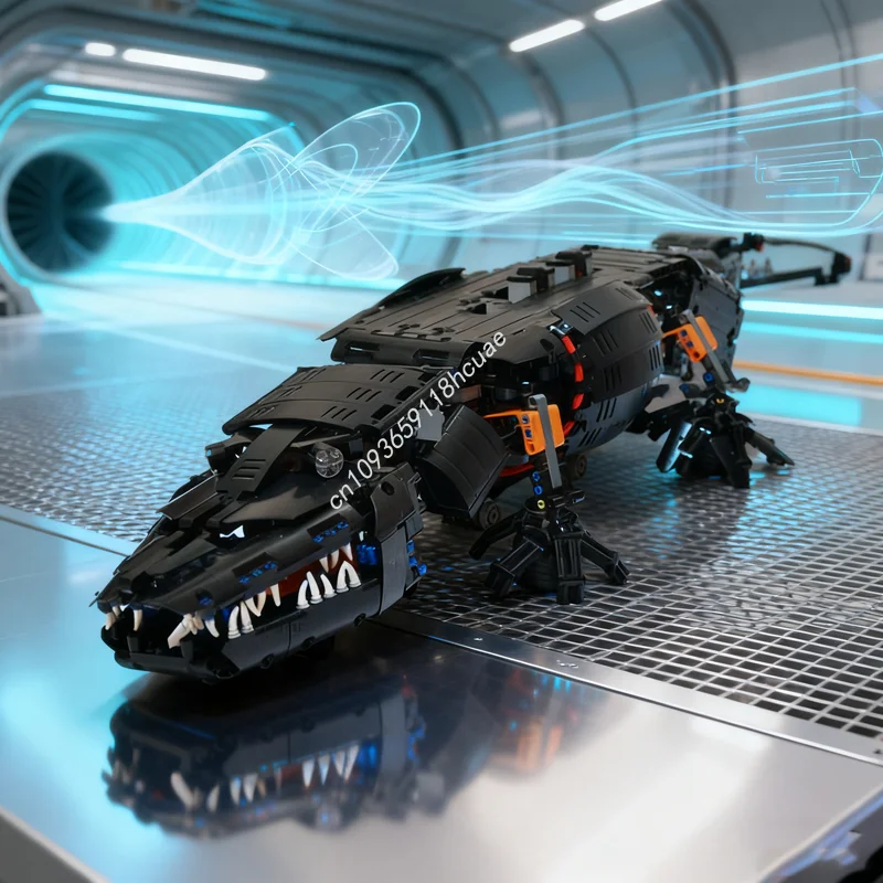 

1218pcs MOC Killer Crocodile Technical Model Building blocks DIY toys creative Education Christmas gift Brick Kids Birthday