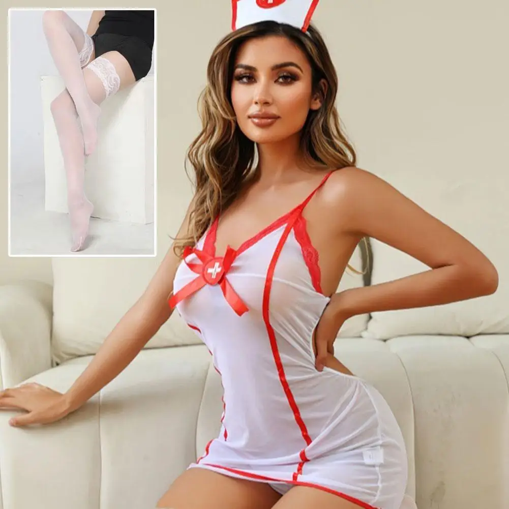 女性のセクシーなランジェリーナース制服コスプレドレスいたずらドクター衣装パジャマベビードールエキゾチックな衣装