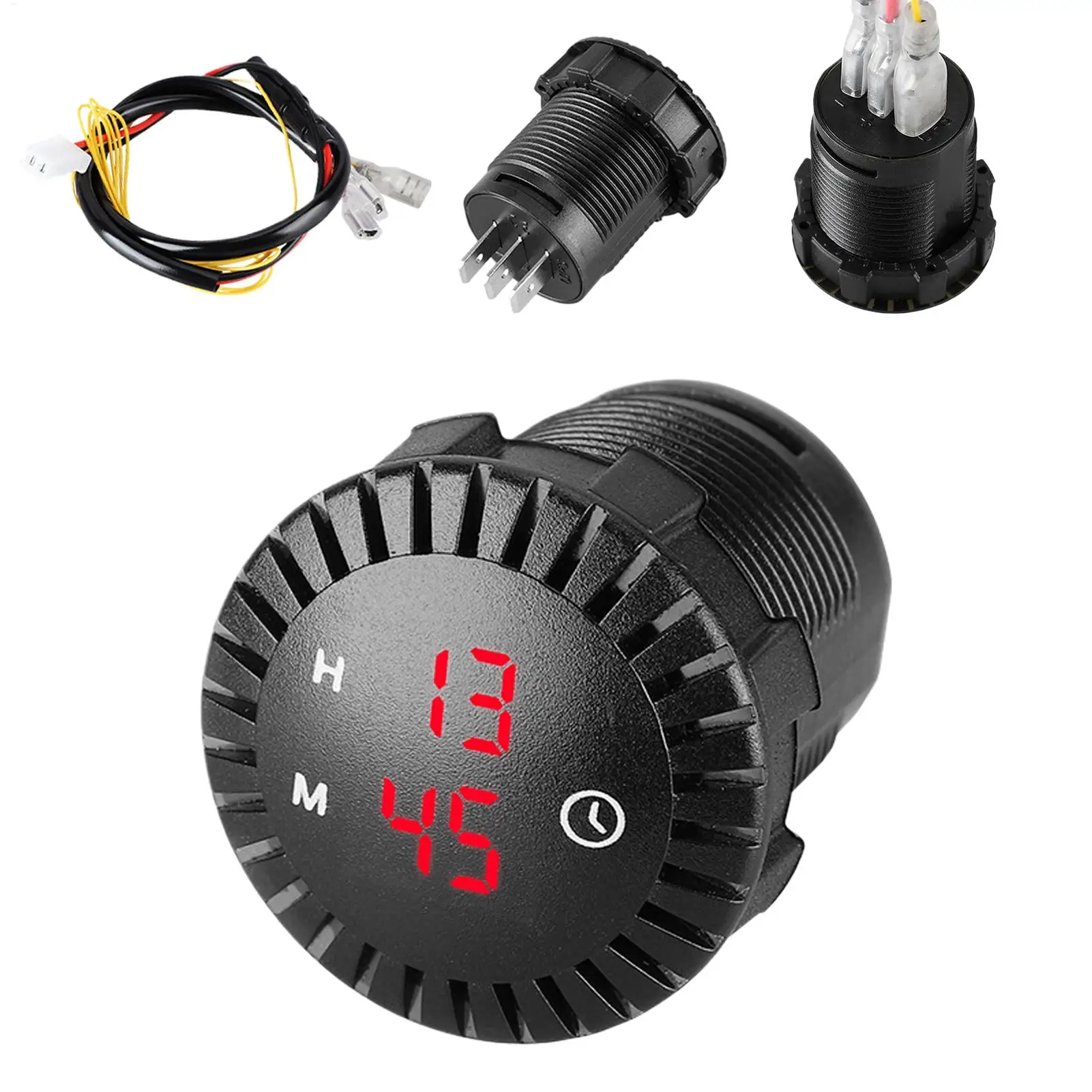 Waterproof LED Display Electronic Clock 12V/24V Car Panel Electronic Clock Automotive Car Boat Motorcycle Touch Digital Clock