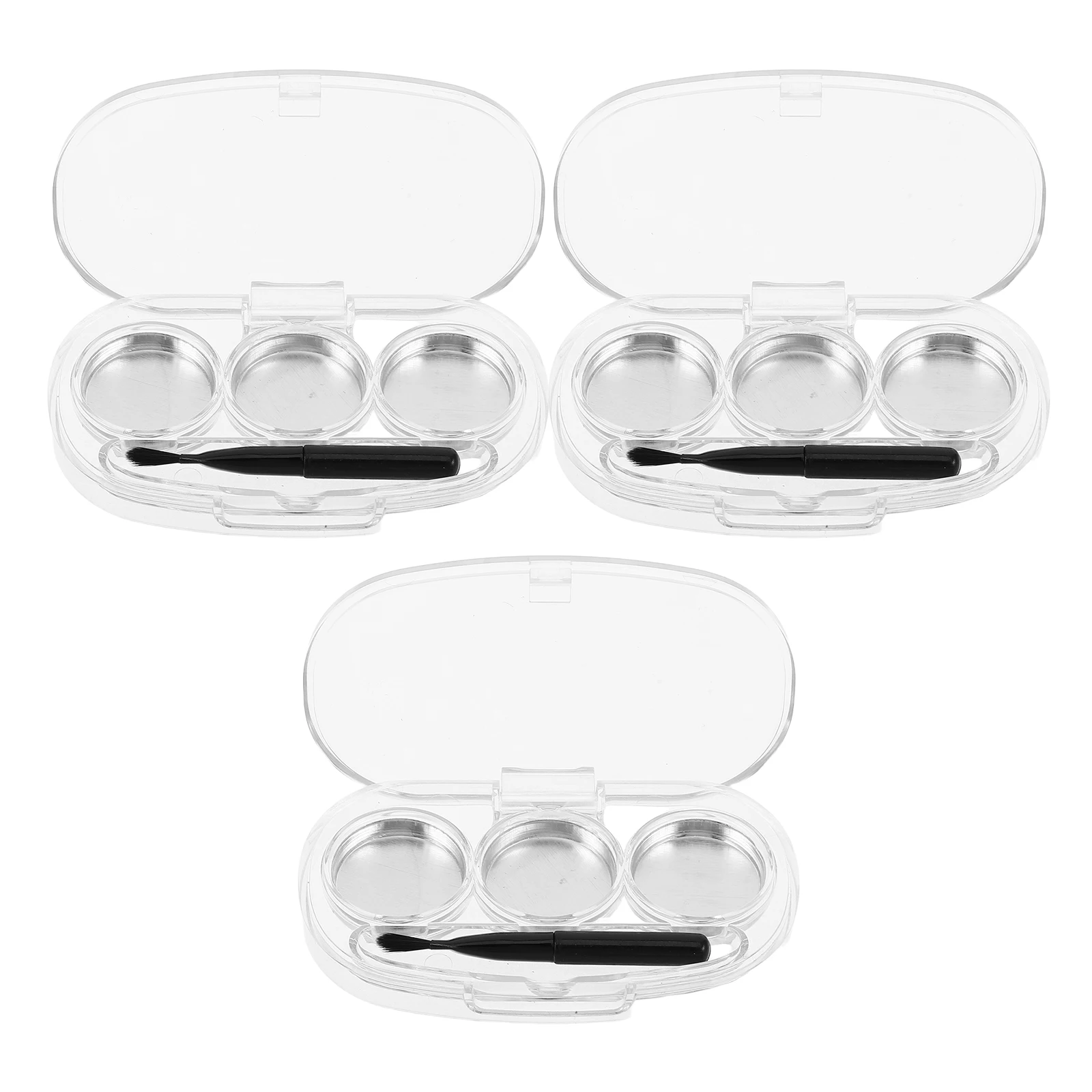 

3pcs Organizer Box Empty Eyeshadow Palette Travel Makeup Container Brush Blush Powder Storage Clear Small Makeup Case