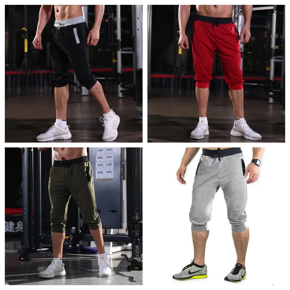 

Мужские спортивные шорты на шнурке, модные рабочие брюки, мужские узкие брюки, летние пляжные шорты, повседневные спортивные брюки для бега