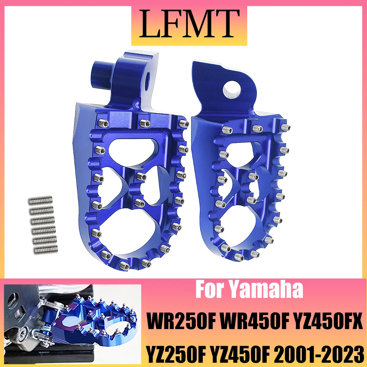 

For Yamaha YZ65 YZ85 YZ125 YZ250 YZ250F YZ450F YZ125X 250X YZ250FX 450FX WR250F 450F Motorcycle CNC Foot pegs Foot Rests Pedals